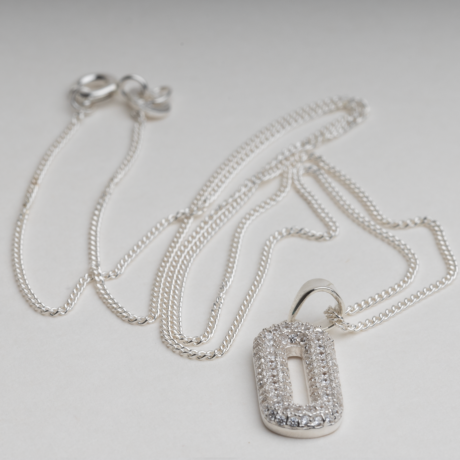 Blisse Allure 925 Sterling Silver Paperclip Pendant Necklace
