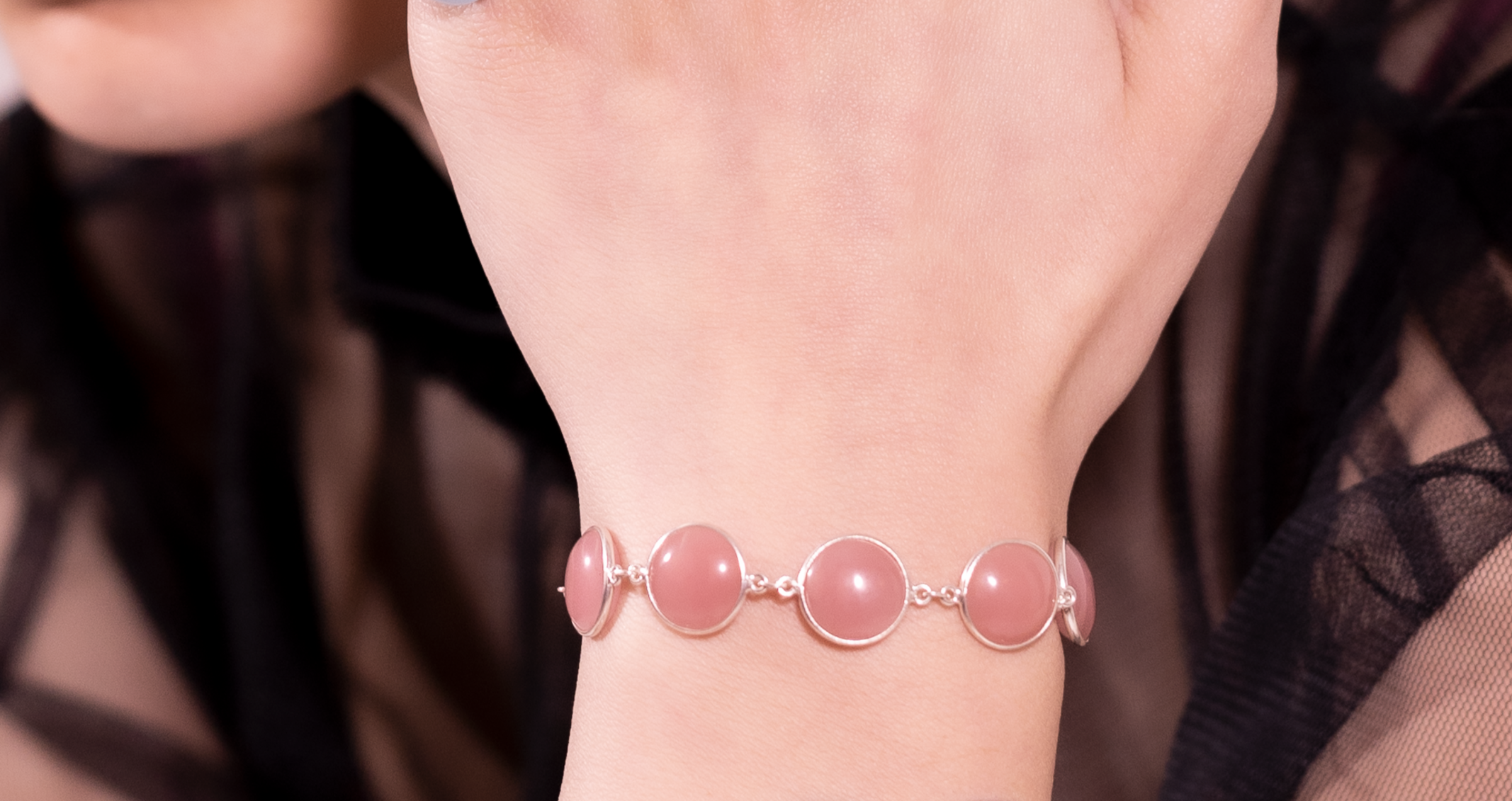 Blisse Allure 925 Sterling Moonstone Semi Precious Silver Bracelet