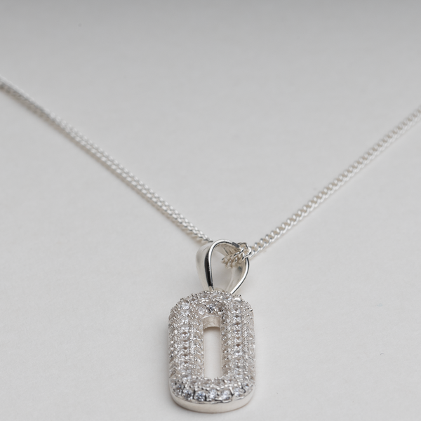 Blisse Allure 925 Sterling Silver Paperclip Pendant Necklace