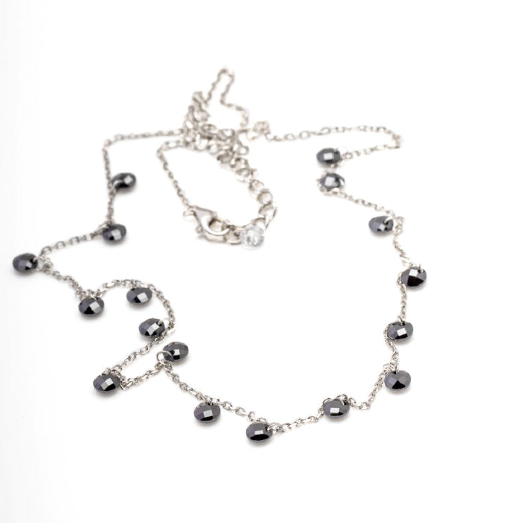 Blisse Allure 925 Sterling Silver Black Crystal Necklace