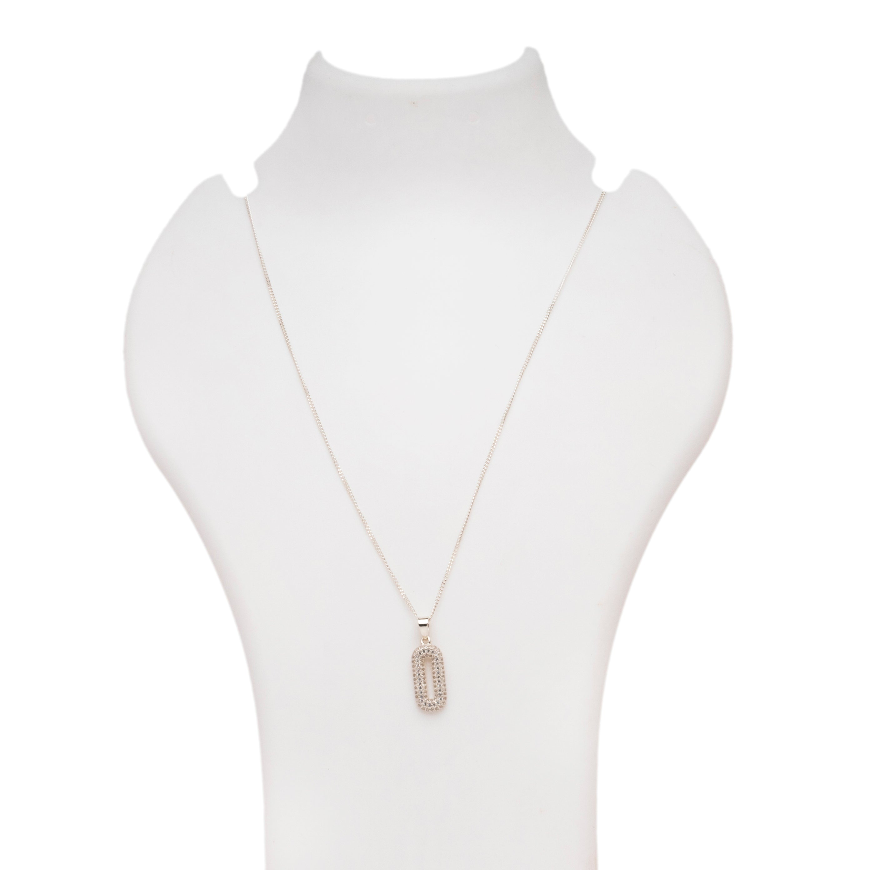 Blisse Allure 925 Sterling Silver Paperclip Pendant Necklace