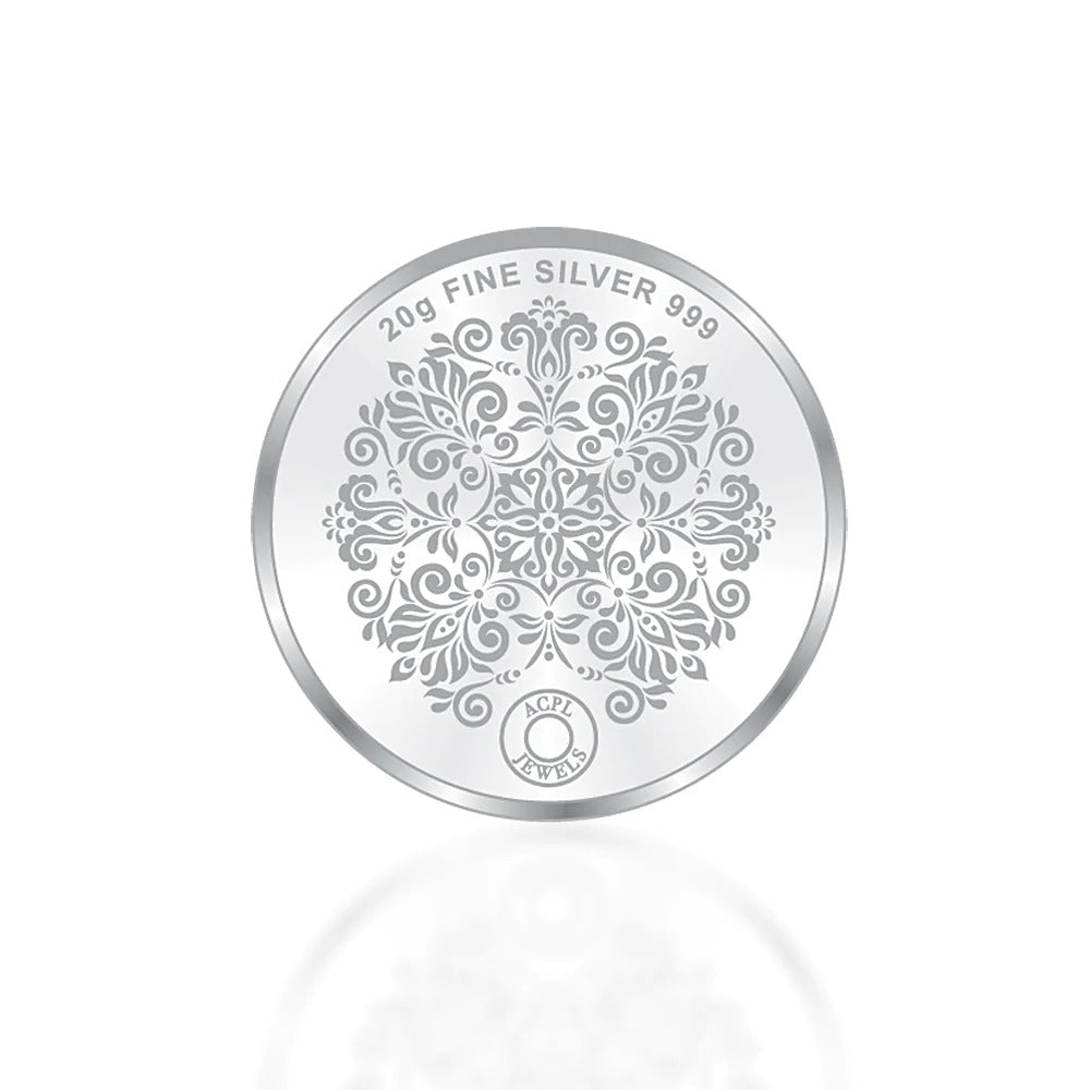 BLISSE ALLURE 999 LAKSHMIJI GANESHJI SILVER COIN 20 GM