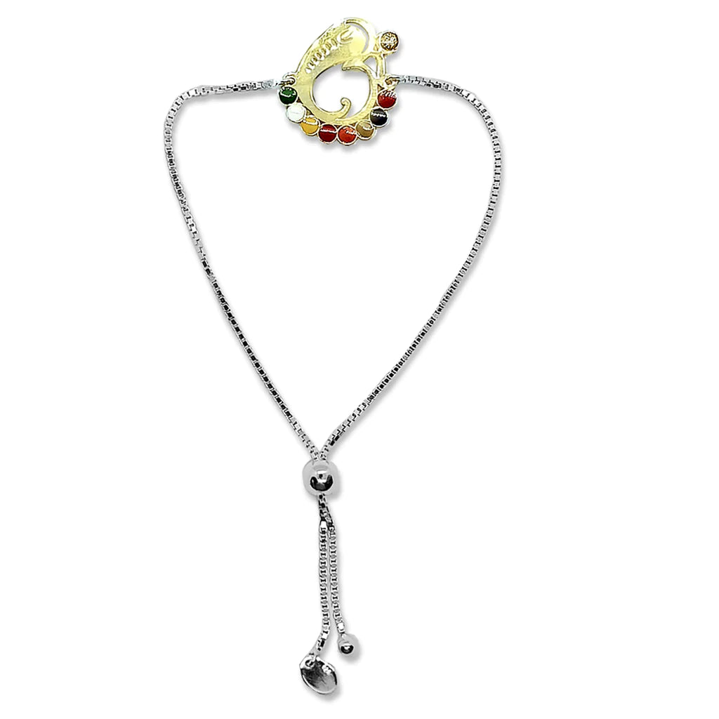 Blisse Allure 925 Silver Gold Plated Ganeshji Rakhi Bracelet
