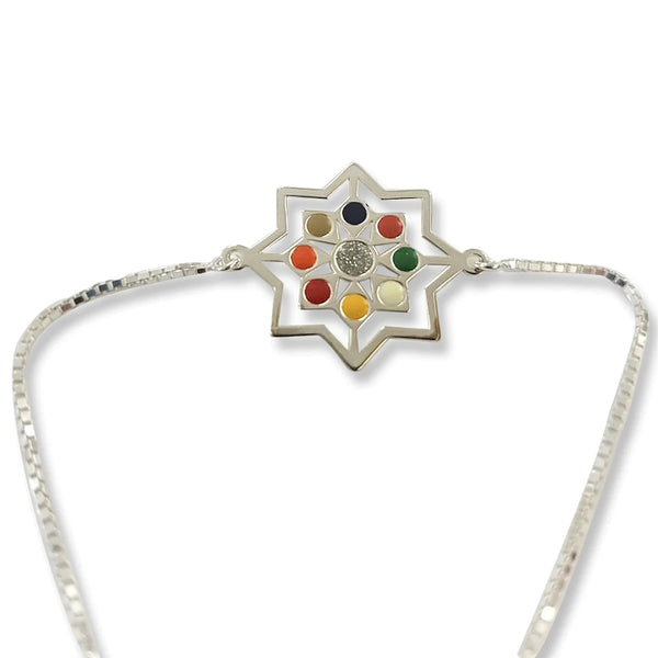 Blisse Allure 925 Silver Designer Enamel CZ Rakhi Bracelet