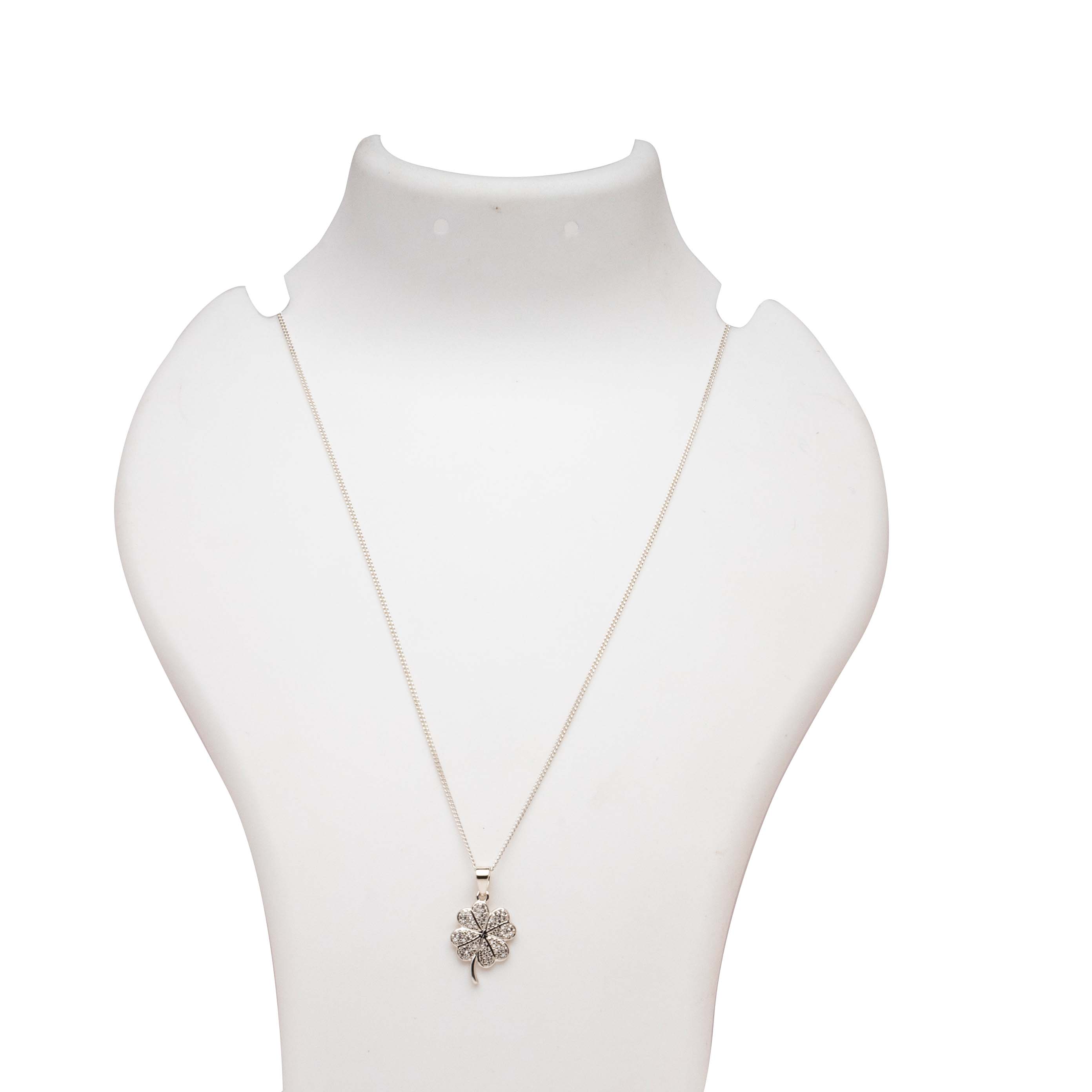 Blisse Allure 925 Sterling Silver Four Leaf Clover Pendant Necklace