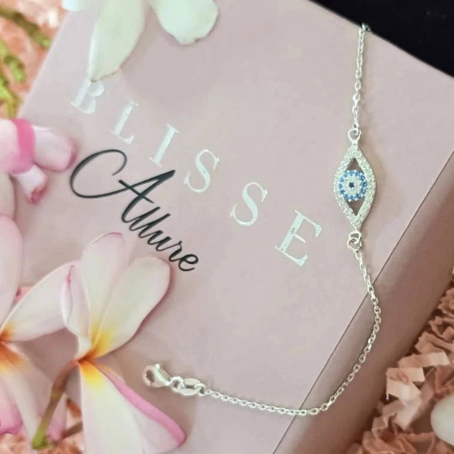 Blisse Allure 925 Sterling CZ Evil Eye Silver Rakhi