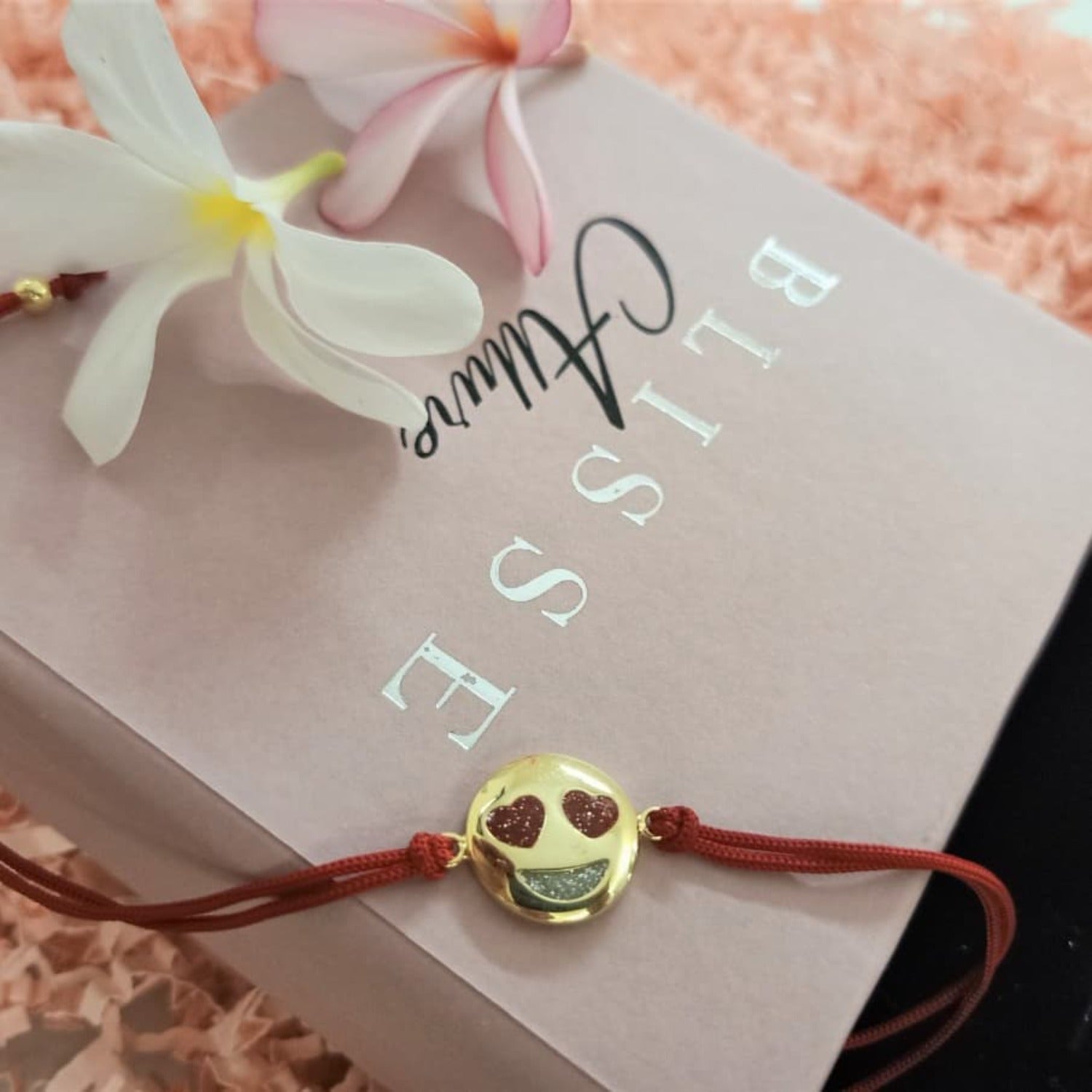 Blisse Allure 925 sterling Heart Smiley Silver Rakhi