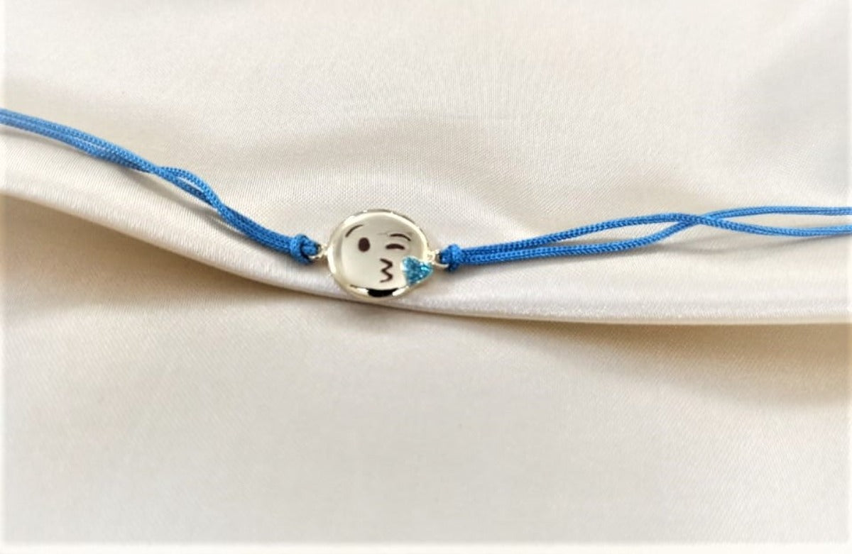 Blisse Allure 925 Sterling Kiss Emoji Silver Rakhi