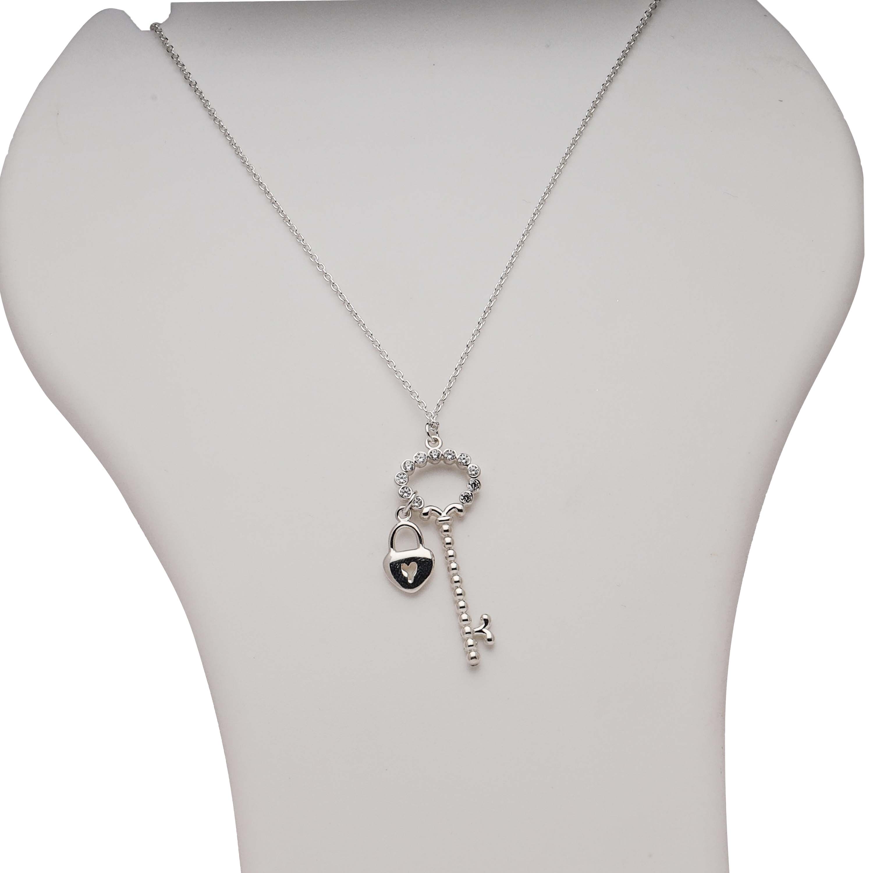 Blisse Allure 925 Sterling Silver Necklace with Key Pendant