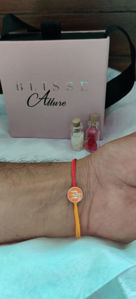 Blisse Allure Sterling Silver Enamelled Trishul Rakhi