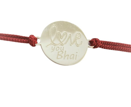 Blisse Allure Sterling Silver Love you message Rakhi and Lumba Combo