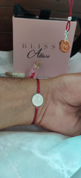 Blisse Allure Sterling Silver Love you message Rakhi and Lumba Combo