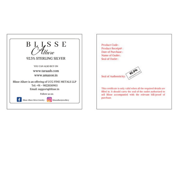 Blisse Allure 925 Three Tone Sterling Silver CZ Latch Back Earrings