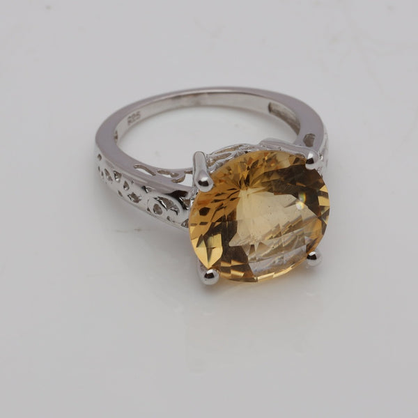 Blisse Allure 925 Sterling Citrine Semi Precious Silver Finger Ring