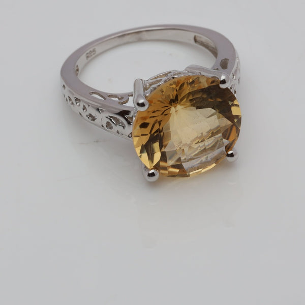 Blisse Allure 925 Sterling Citrine Semi Precious Silver Finger Ring