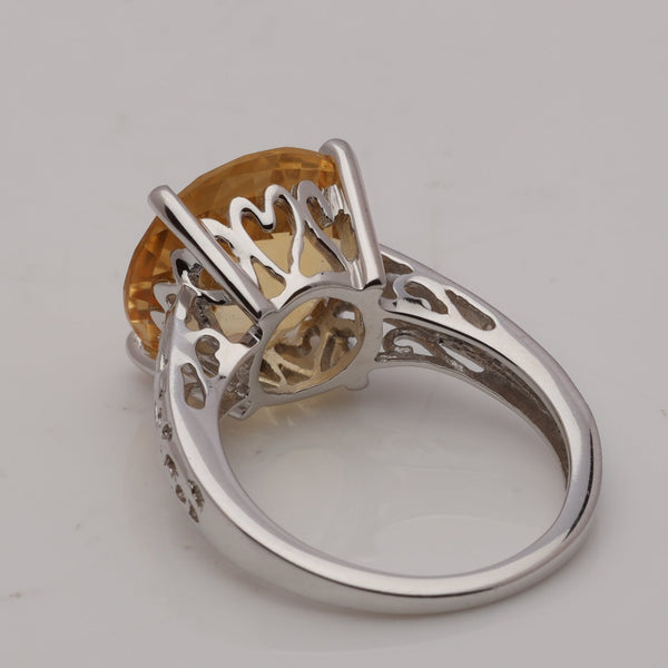 Blisse Allure 925 Sterling Citrine Semi Precious Silver Finger Ring